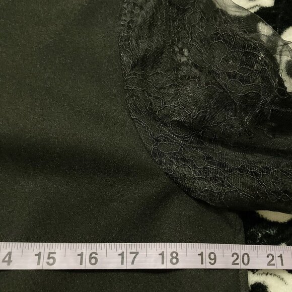 EMILY JOHN Black scoop neck shirt with mesh and lace sleeves ~ MEDIUM LARGE top - Picture 8 of 14